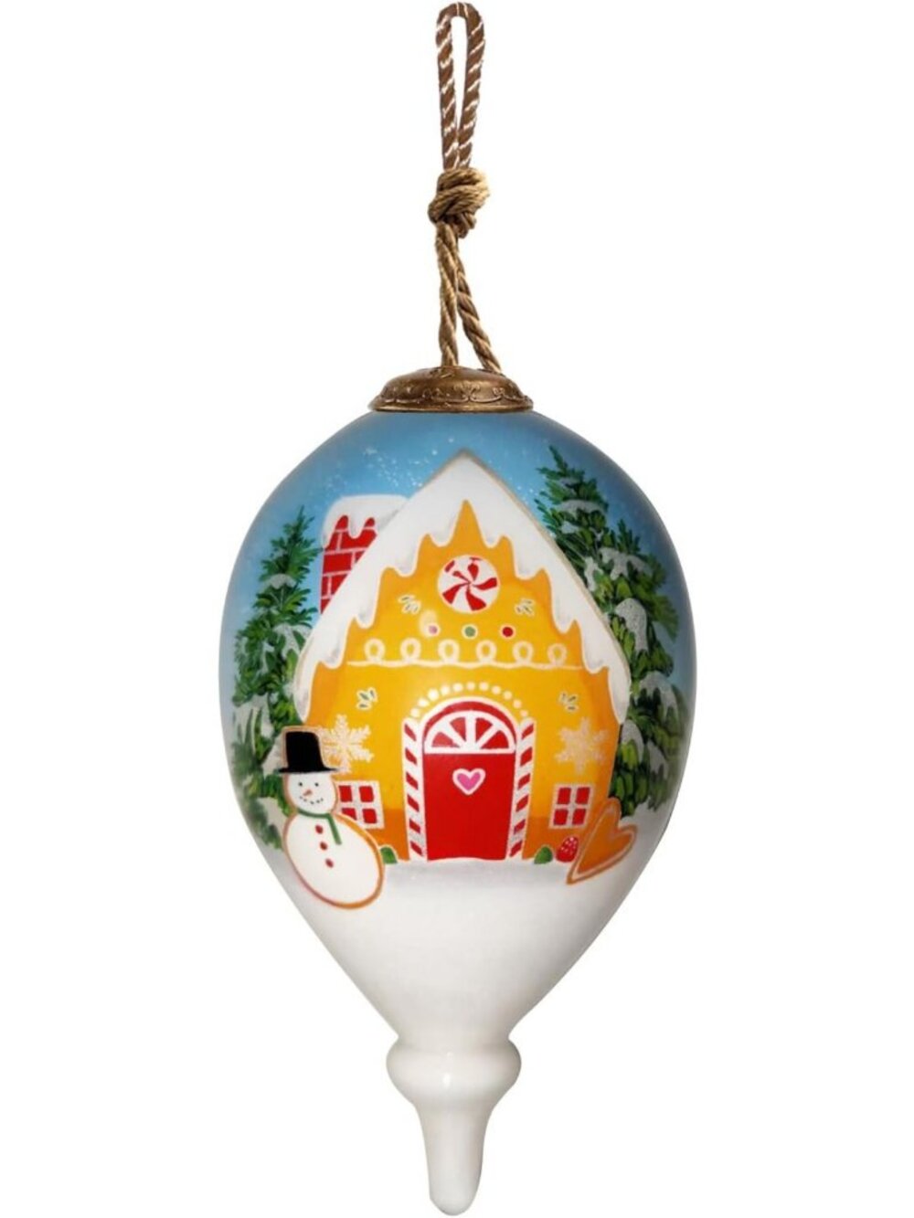 Hand-Painted Gingerbread Ornament - Collectible Glass Christmas Decor, Gift